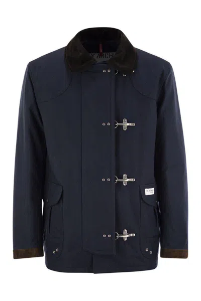 Fay 4 Hooks Archive Padded Jacket In Navy