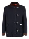 Fay Wool Blend Jacket With Front Pockets And Contrast Collar In Multi