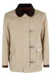 Fay 4 Hooks Archive Jacket In Sand Cotton Fabric In Neutral