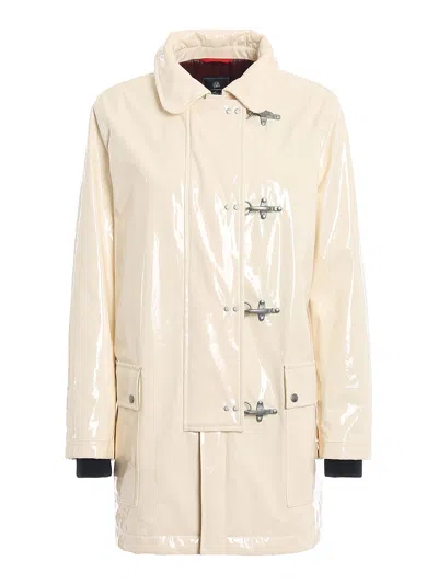 Fay 4 Ganci Coated Cotton Coat In White