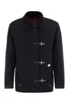 Fay Wool Blend Jacket With Front Pockets And Contrast Collar In Black