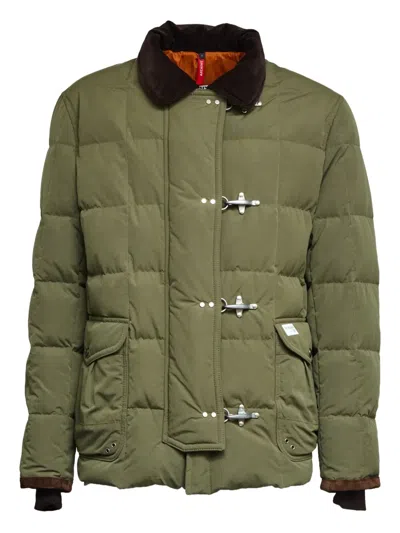 Fay 4 Ganci Quilted Padded Jacket In Green