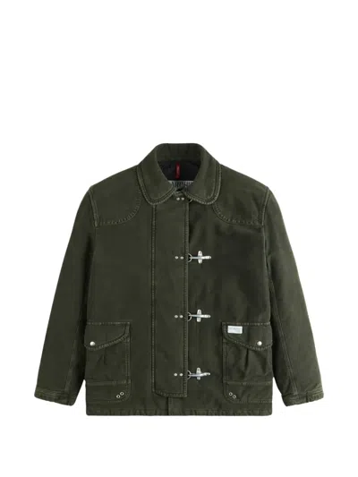 Fay 4 Ganci Toggle-fastening Duffle Coat In Green