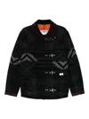 Fay 4-ganci Yateh Patterned Coat In Black