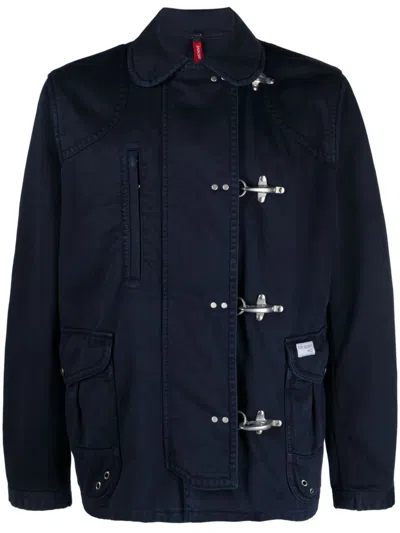 Fay 4 Gancini Archive Cotton Jacket In Blau