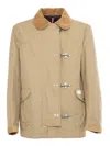 Fay 4 Hooks Archive Padded Jacket In Beige