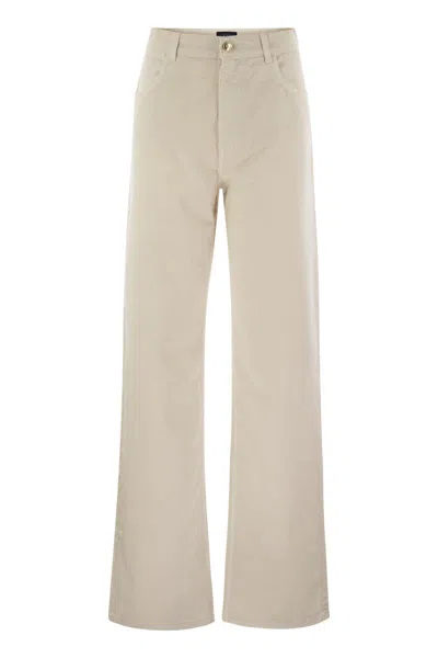 Fay 5-pocket Trousers In Stretch Cotton Drill In Black