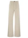 Fay 5-pocket Trousers In Stretch Cotton Drill In Neutral