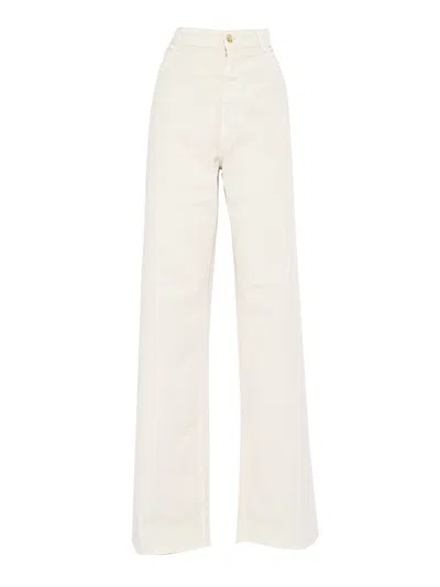 Fay 5 Pockets Flared Pants In White