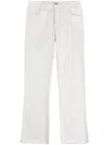 Fay Straight-leg Beige Pants With Flared Hem In White