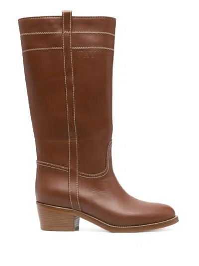 FAY 70MM LEATHER BOOTS