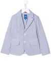 Fay Striped Single Breasted Blazer In Blue