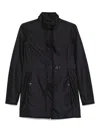 Fay Engraved-logo Water-repellent Coat In Azul