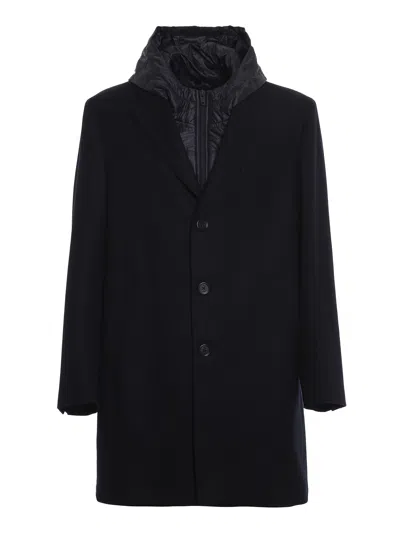 Fay Wool Twill Coat In Blue