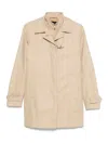 Fay Long Linen Morning Coat In Beige