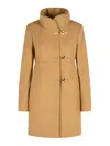Fay Hook-closure Wool Coat In Yellow