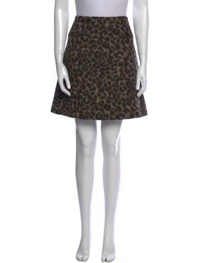 Pre-owned Fay Animal Print Mini Skirt In Multi