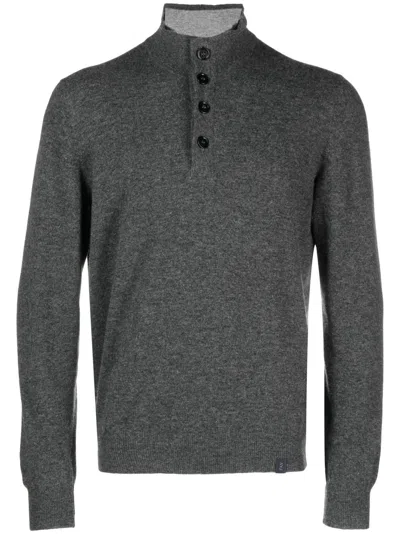 FAY FAY ANTHRACITE GREY VIRGIN WOOL SWEATER