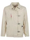 Fay Classic Button-up Cotton Coat With Distinctive Collar In Neutral