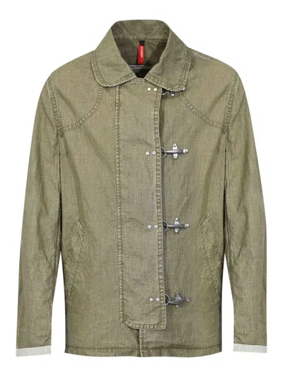 Fay Lightweight Archive Jacket With Metallic Accents In Green