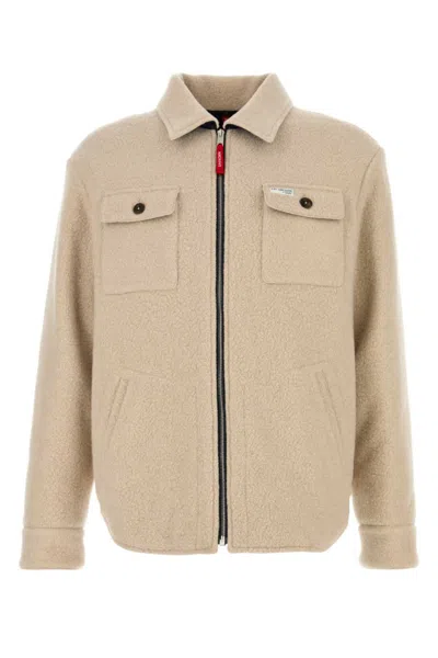 Fay Archive Beige Logo Patch Jacket