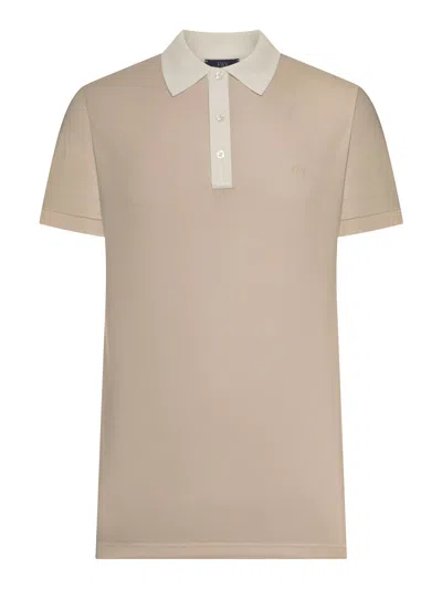 Fay Archive Cotton Piquet Polo Shirt In Brown