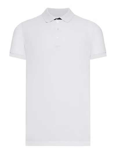 Fay Archive Cotton Piquet Polo Shirt With Logo In White