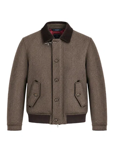 Fay Archive Double-faced Wool Driving Bomber Jacket In Animal Print