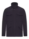 Fay Archive Explorer Field Jacket In Technical Fabric In Blue