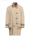 Fay Archive Man Coat Beige Size 3xl Cotton, Calfskin In Gray