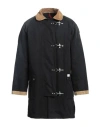 Fay Archive Man Coat Black Size L Cotton, Calfskin