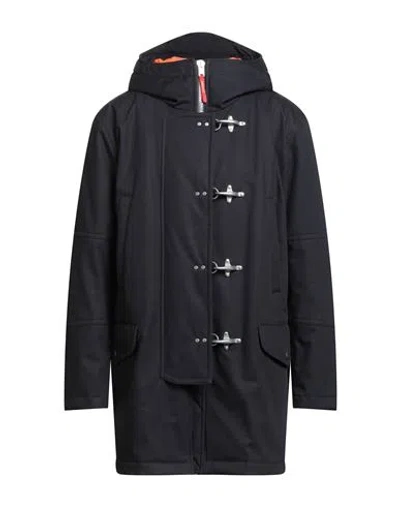 Fay Archive Man Coat Midnight Blue Size Xl Cotton, Polyamide In Black