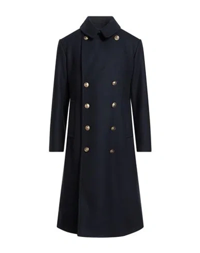 Fay Archive Man Coat Navy Size Xl Virgin Wool, Polyamide, Cashmere In Blue