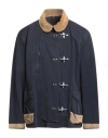 Fay Archive Man Jacket Midnight Blue Size Xxl Cotton, Calfskin In Black