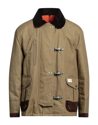 Fay Archive Man Jacket Military Green Size Xl Cotton, Polyurethane Coated, Cow Leather