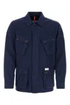 Fay Archive Navy Blue Logo Patch Jacket In Navy Blue
