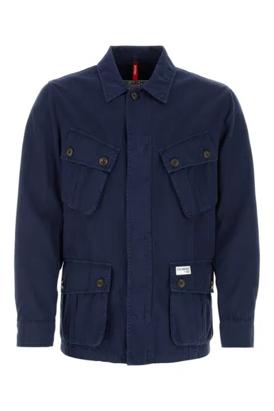 Fay Archive Navy Blue Logo Patch Jacket