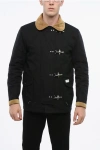 Fay Archive Padded Jacket With Suede Details And 4 Hook Closure