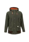 Fay Adjustable Straps Cotton Padded Parka In Green
