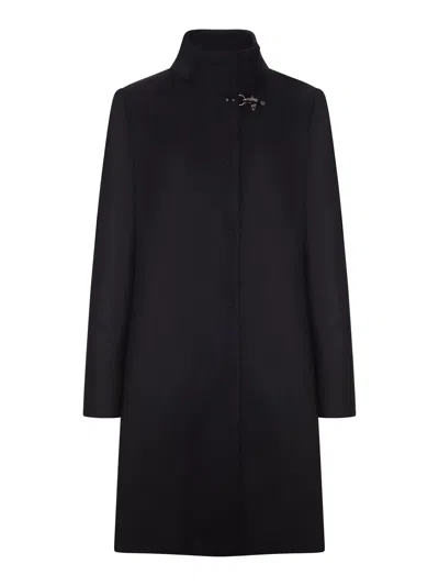 Fay Archive Virginia Coat In Wool And Cashmere Cloth In Black
