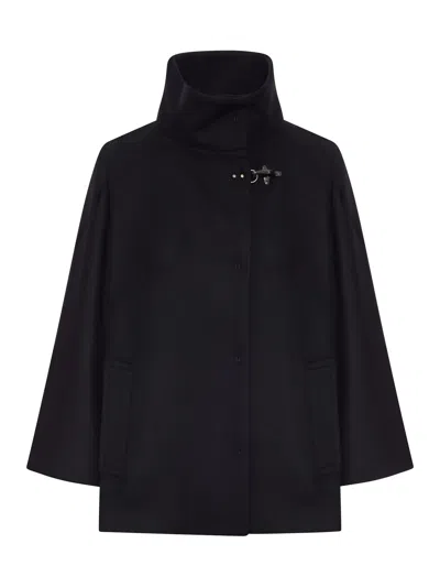 Fay Archive Wool And Cashmere Cloth Cape In Black