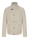 Fay Archive Wool Bomber Jacket In Brown