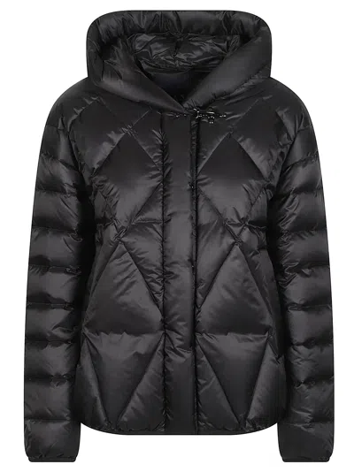 Fay Argyle Padded Quilted High-collar Polyamide Down Jacket In Black