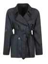 Fay Women's Mini Short Trench Coat In Lavado Claro