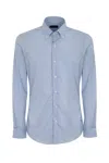 Fay Basic Shirt In Cotton Blend Light Blue