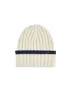 Fay Ribbed-knit Stripe Beanie Hat In Orange