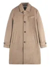 Fay Wool Coat With Hook And Multiple Pockets In Brown