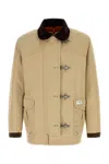 Fay Canvas Jacket With Button Accents And Front Pockets In Neutral