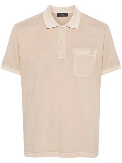 Fay Beige Cotton Polo Shirt