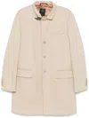 Fay Wool Blend Double-breasted Coat With High Neck In Neutrals